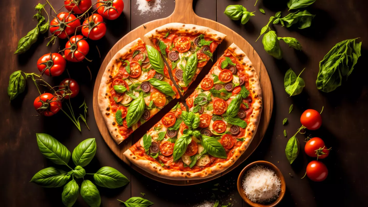 How many calories are in a slice of pizza?
