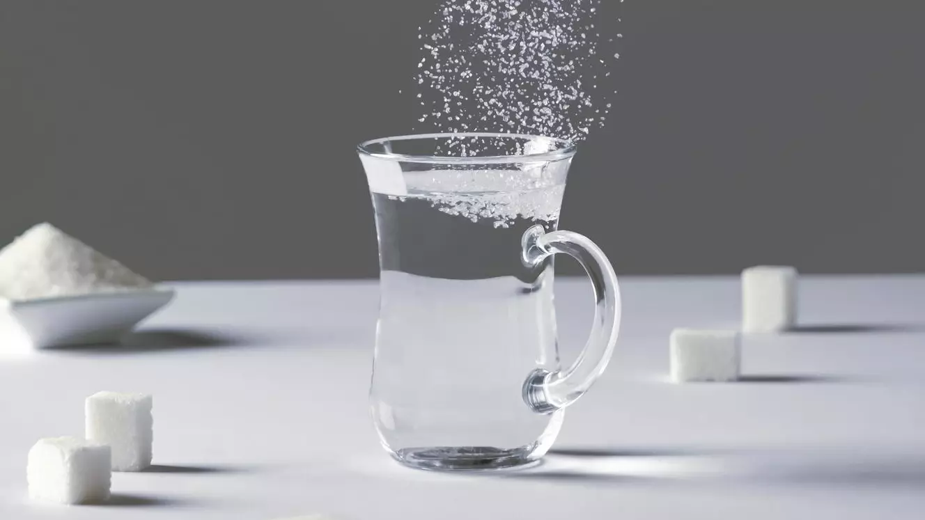 The number of calories in water with sugar